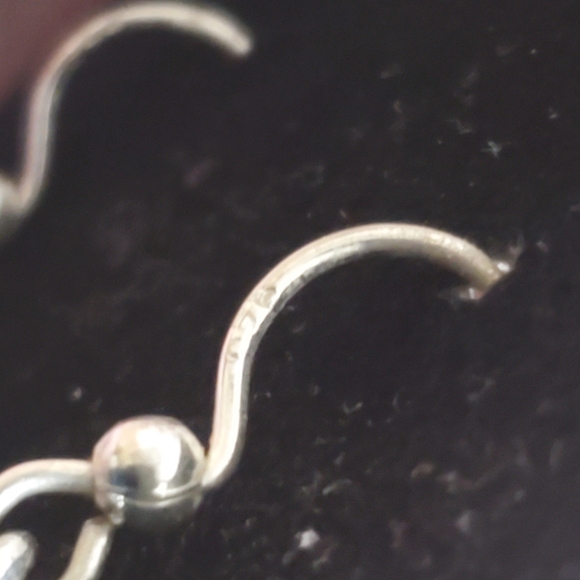 Sterling Silver Dangle Heart Earrings GUC - Picture 3 of 3